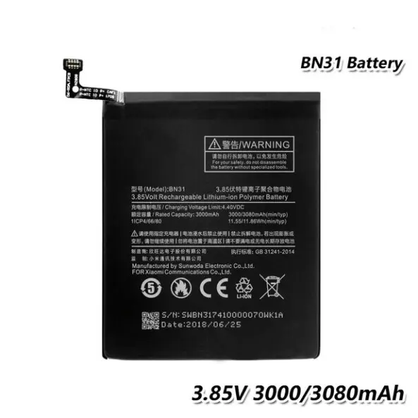 Bateria Xiaomi MI A1 BN31 Cambio de bateria para xiaomi MI a1